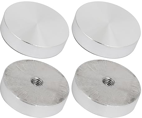 QUARKZMAN 40mm Alluminio Disco x 4pz Disco Circolare Ferramenta per Tenere Vetro Tavolo o Sedia, [tono Argento, M8 filettatura]