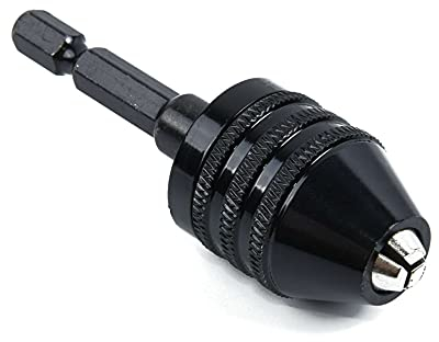 Trade-Shop Mini Bohrer Adapter Bit Bohrfutter / 0,6-8mm Spannweite/Sechskantaufnahme 6,35mm Schaft 1/4 HEX/für Akkuschrauber mit Bit-Aufnahme