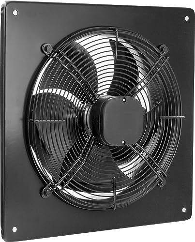 SYSTERM - Ventilatore da parete con cuscinetti a sfera, ventilatore industriale in acciaio per funzionamento continuo, dimensioni: 200, 250, 300, 350, 400, 450 mm (aRok 350 mm; 2450 m3/h)
