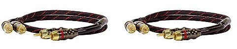 Dynavox Perfect Sound Stereo-Cinchkabel, vergoldete Kontakte, geeignet für Audio-Geräte mit Cinch-Anschlüssen wie Verstärker, CD-Player, AV-Receiver, Farbe Schwarz/Rot, Länge 0,5m (Packung mit 2)