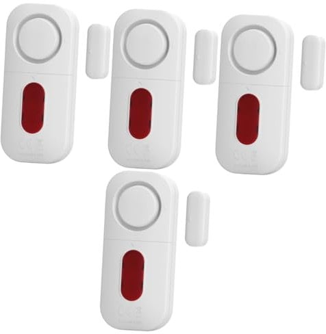 jojofuny 4pcs Door Window Safety Alarm Window Door Sensors for Home Security Easy Install Low Battery Indicator