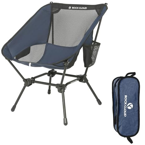 ROCK CLOUD Ultra Lightweight Chair Camping Compact Folding Chairs Portable with Carry Bag for Outdoors Garden Hiking Fishing Picnic BBQ Beach Navy