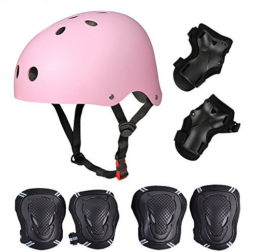 Skateboard/Skate Protektoren Set mit Helmet - Skate Helmet Knie Pads Elbow Pads mit Handgelenkschoner für Skate Skateboard Roller Skate BMX Bike