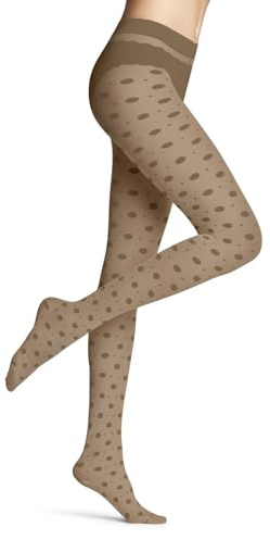 FALKE Damen Strumpfhose Snow Dot 25 DEN W Ti transparent gemustert 1 Stück, Hautfarben Powder 4169, S-M