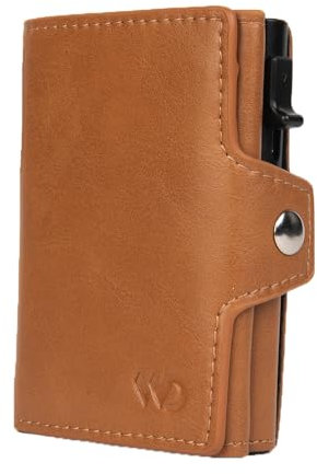 white deer Geldbörse mit Münzfach, RFID-geschützter Kartenhalter, bis zu 8-Karten, Mini-Lederportemonnaie, Herren- und Damenportemonnaie, kleine Größe, Geldbörse, Echtleder, modern