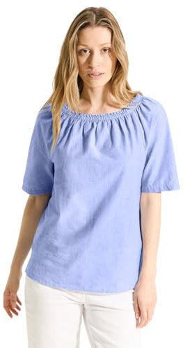 CECIL Damen B344627 Chambray Bluse, Blouse Blue, Large