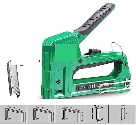 Tacker, Heavy Duty Tacker for DIY Home Dekoration Möbel Hefter Niet Werkzeug Manuelle Nagel Pistole mit 2000 Heftklammern Nagler für Holzbearbeitungs-, Profi- und Heimwerkerprojek (Color : LA148105,