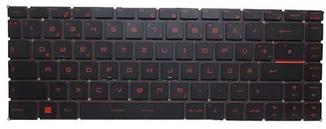 Laptop-Tastatur mit Hintergrundbeleuchtung, rote Wörter für MSI GF63 Thin-8S 8SC 8RCS MS-16R1 MS-16R3 Deutsch GR Schwarz ohne Rahmen Neu