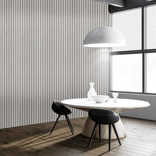 Anttyscar Dark Grey Wood Slats Wallpaper Grey Wood Panel Effect Wallpaper for Living Room Bedroom Hallway Stairs Lounge Hall Reception Walls Furniture