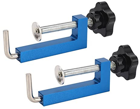 Holigie Universal Fence Clamp, Woodworking Clamps Adjustable 2 Pack Aluminum Body, Table Saw Fence Clamps for Mitre Saws Router Tables Table Saws Clamping Squares