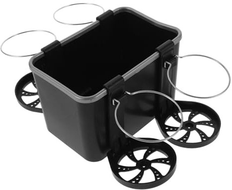 Gatuida Porta Fazzoletti Auto Multifunzionale Con Organizer Bracciolo e Portabicchieri Scatola Portaoggetti Per Interni Auto Nero Elegante