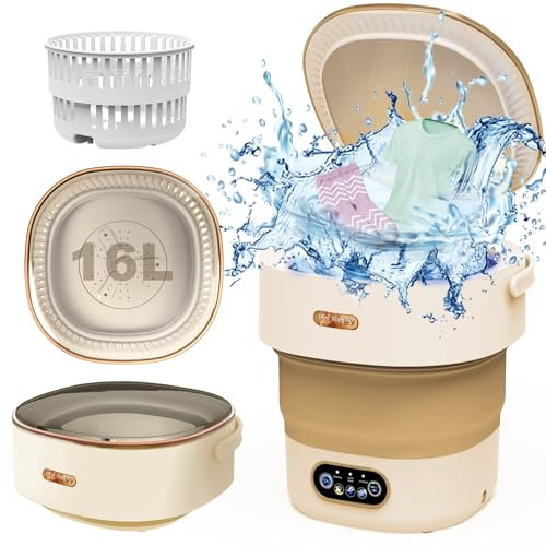 Mini Machine à Laver Camping, 16L Machine a Laver Portable, Lave Linge Manuel, Machine a Laver Camping, Mini Mave Linge, Mini Washing Machine pour Sous-vêtements Chaussettes Camping (Super Propre)