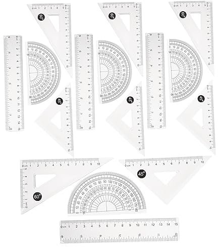 GRADENEVE 4sets Transparent Ruler Tools Measuring Scales for Students Multi-Functional Drafting Accessories for Architecture Engineering and Math Drawing