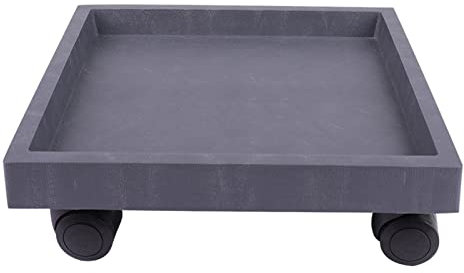Portavaso con ruote, grigio, 45 cm, sottovaso, mobile, per interni ed esterni, giardino