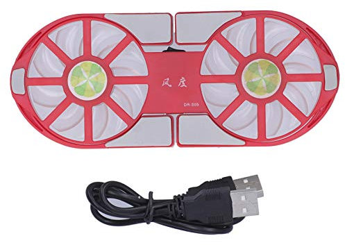 Tyenaza Laptop Cooling Pad, taccuino Pieghevole Cooler Dualfan Dalisso di Calore del radiatore Grande Volume d'Aria (Rot)