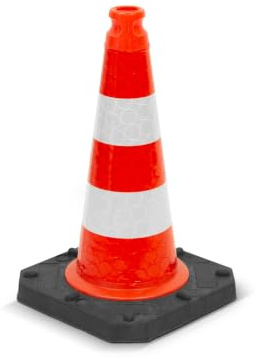 blizz-z Verkehrsleitkegel Profi Höhe 500 mm (1 Stück) - StVO & Bast-geprüft | vollreflektierend, Reflektionsklasse RA1 - Gewichtsklasse 3: 2,5 kg - stapelbarer TL-Leitkegel, Pylone, Verkehrshütchen
