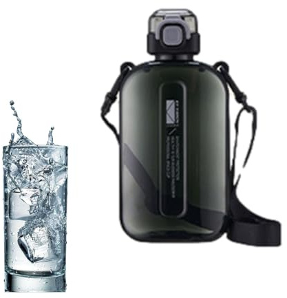 Flat Water Bottle - 750ml Leakproof Drinks Bottle, Water Bottlle With Strap For Travel, Office, Gym | Slim Portable Hydration Bbottle Fits Easily In Bags