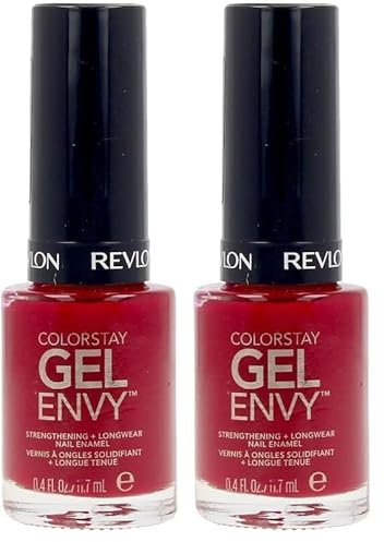 REVLON ColorStay Gel Envy Esmalte de Uñas de Larga Duración, Color Queen of Hearts, 11.7 ml (Paquete de 2)