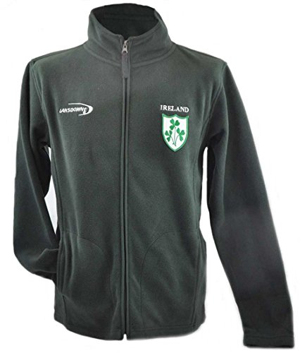 Lansdowne Sports Official Collection Men's Bottle Green Full Zip Fleece Jacket, Medium