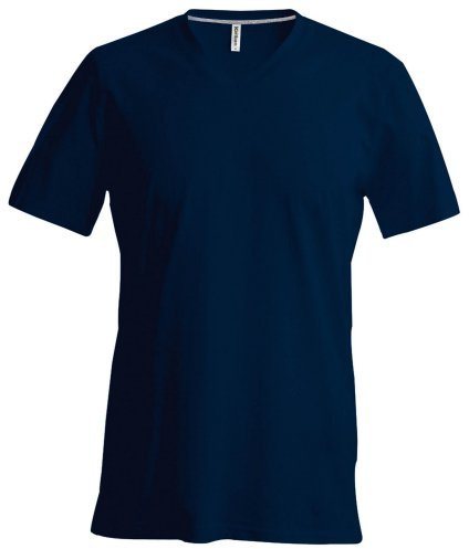 Kariban Mens Short Sleeve V Neck Slim Fit T-Shirt (L) (Navy)