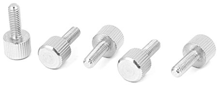 sourcing map 5pcs M4 x 12 mm Vis moletée à tête plate vis à oreilles pour Boîtier d'ordinateur en acier inoxydable