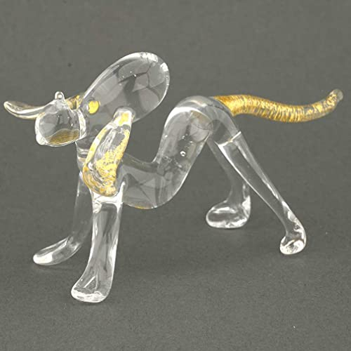 Murano Glas Cristallo und Gold Dog