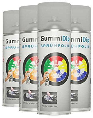 Gummi Dip Sprühfolie, Spray, 4er Set, 4x400 ml (Transparent matt)
