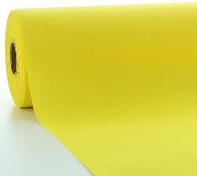 Sovie HORECA Linclass Airlaid Tischdeckenrolle Gelb - Tischdecke 118cm x 25m - Einfarbige Papiertischdecke Rolle - Ideal für Party & Hochzeit