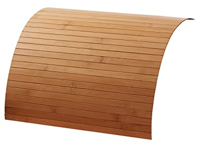 DE-COmmerce® Couchablage aus Bambus Gold 30 x 50 cm, Sofatablett, Couchtablett, Armlehne, Getränkehalter, Flexablage