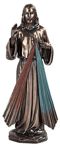 Major-Q 30,5 cm H Bronze farbigen der göttlichen Barmherzigkeit Jesus Christus Heiligen Religiöse Figur, g90212.64bn