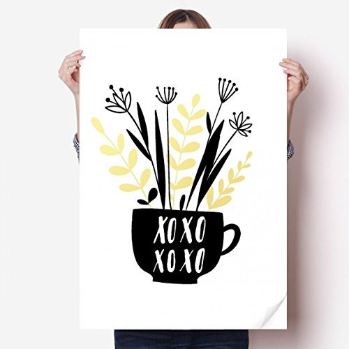 DIYthinker XOXO Blumenvase Zitat-Art-Aufkleber Poster Aufkleber 31x22 31 Zoll x 22 Zoll(80cm x 55cm) Mehrfarbig