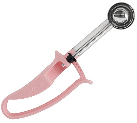 Zeroll 2060-EX Universal EZ Disher mit verlängerter Länge Portionierschaufel für die rechte oder linke Hand, spülmaschinenfest, Kunststoff 18/8 Edelstahl, Rose