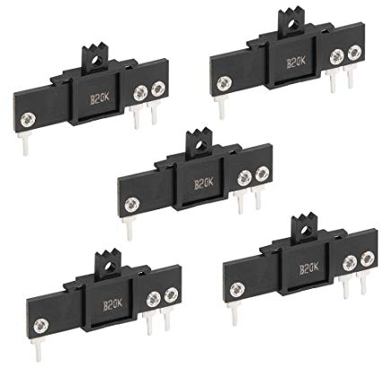 sourcing map 5St Fader Variable Widerstände Mischer Potentiometer Gerade Schiebe B20K Ohm Einzel Linear Potentiometer zum Dimmen 35mm