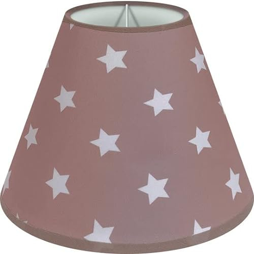 Wogati® Lampenschirm | verschiedene Größen & Farben | Farbe: Braun Sterne/Größe: S | E14 | Baumwolle | Lampenschirm Stehlampe + Lampenschirm Hängelampe + Lampenschirm für Tischlampe