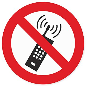 Aufkleber telefonieren verboten Smartphone-Verbot Premium Sticker Hinweis Rund Witterungs- und UV-Beständig