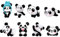 Panda Figuren,8 stuck Süß Tier Panda Figuren Set Niedliche Kuchen Topper Mini Dekoration Handwerk Kuchendekoration für Kinder Party Deko