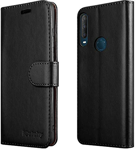 iCatchy Para Alcatel 1S/3L 2020 Funda de cuero cartera libro Flip Folio soporte vista cubierta compatible para Alcatel 1S/3L 2020 teléfono caso