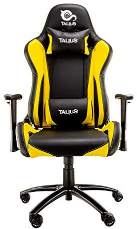 Talius Lizard V2 - Silla Gaming Amarilla, Ergonómica, basculante, Espuma Alta Densidad, reposabrazos 2D, Diseño Deportivo. (Yellow)