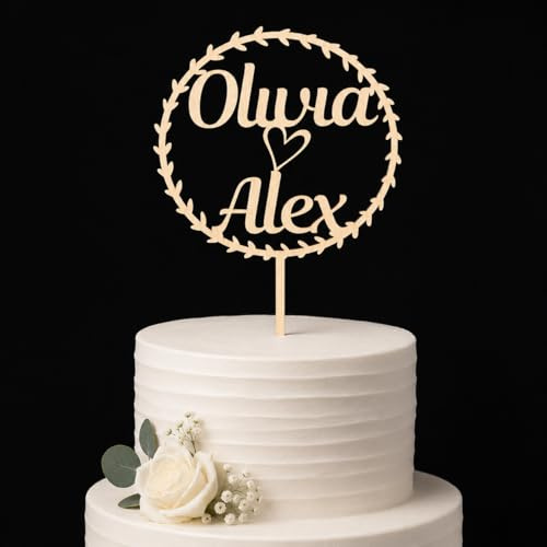 Cake Topper Hochzeit eigene Namen Personalisierte Holz Hochzeitstorte Hochzeit personalisiert mit Namen Topper Jubiläum Kuchen Dekoration Party Dekoration Wedding Custom Cake Topper