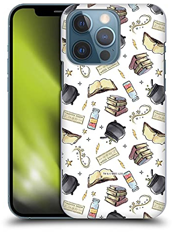 Head Case Designs Officially Licensed Harry Potter Hogwarts Pattern Deathly Hallows XIII Hard Back Case Compatible With Apple iPhone 13 Pro