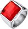 U7 Ring Herren Quadrat Geburtsstein Siegelring mit Gravur Männer Ring Gravur Statement Ring Men Solitärring Edelstahl Herren Ring Fingerring Bandring Personalisiert Modeschmuck für Vater