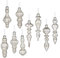 Quecksilberglas-Weihnachtskugel, Tropfen-Endstück, Ornamente, Weihnachtsbäume, Kränze und Girlande, Dekoration, silberfarben, 9 Stück