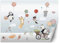 Feeby Papier Peint Intissé Les animaux Enfants Ballons 150x105 cm multicolore XXL Moderne Décoration Murale Tableaux Muraux Tapisserie Salon Chambre à coucher Panda Koala Fox Raton laveur