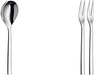WMF Nuova Servierlöffel 25 cm, Vorlegebesteck, Cromargan Edelstahl poliert, spülmaschinengeeignet & Nuova Serviergabel Set 2-teilig, 20 cm, Cromargan Edelstahl poliert, spülmaschinengeeignet