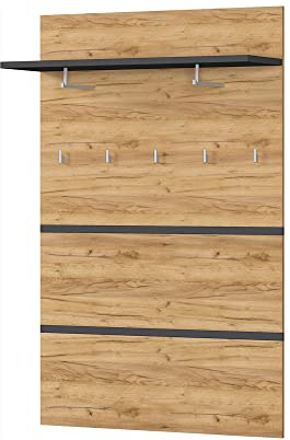 moebel-dich-auf Garderoben-Set Lausanne in verschiedenen Varianten (anthrazit/Navarra Eiche Nb., Garderobenpaneel)