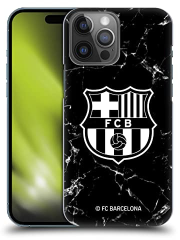 Head Case Designs Offizielle FC Barcelona Marmor Schwarz Wappen Muster Harte Rueckseiten Handyhülle Hülle Huelle kompatibel mit Apple iPhone 14 Pro Max