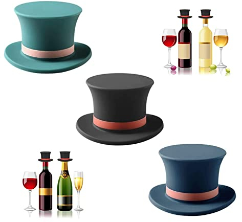HKTOPCNE Lot de 3 bouchons de bouteille en silicone pour bouteille de vin, drôles et réutilisables, bouchons de vin, bouchons de bouteille, bouchons de bouteille, garde au frais pour le vin, la bière