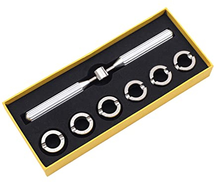 BOWONG Watch Case Opener, Professional Watchmaker Tool Watch Repair Tool Kit with Six Grooved Dies Replacement for Rolex Tudor