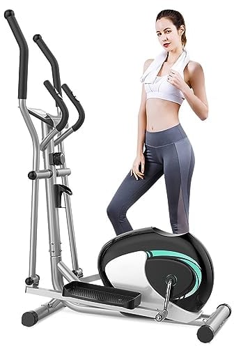 Dripex Elliptical Cross Trainer For Home, 8 Level Resistance Magnetic Elliptical Machine, Elliptical Trainer w/ 6KG Flywheel, Pulse Sensor, LCD Monitor, Device Holder
