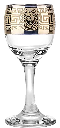 Victoria Bella Glasstar GS02641 Sherry-Gläser mit goldenen Ornamenten, 60 ml, 6 Stück